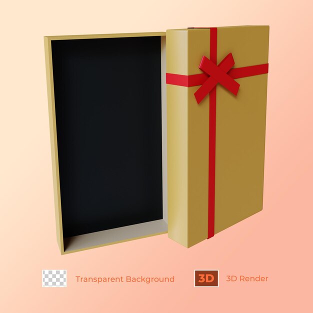 3D Render Opened Gift Box