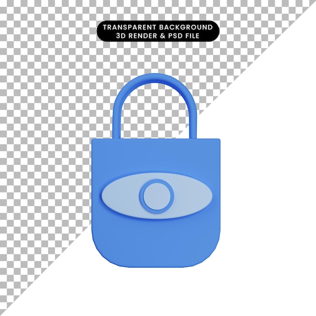 3d render padlock eye