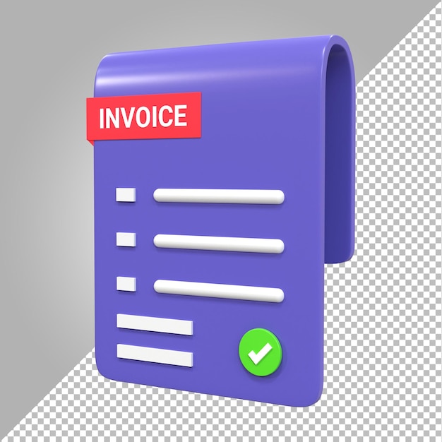 3d render of paper bill transaction receipt online payment icon concept transfer money