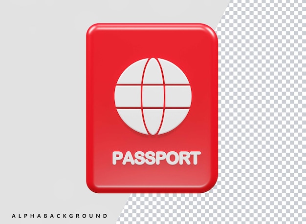 3d render passport icon