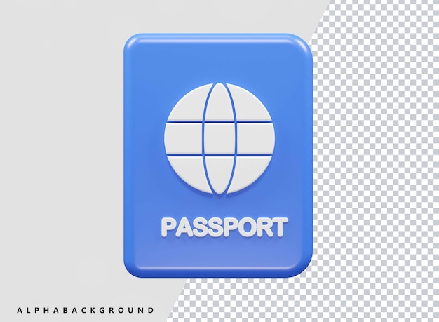 3d render passport icon