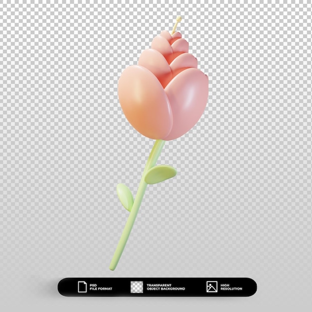 3d render pastel flower illustration