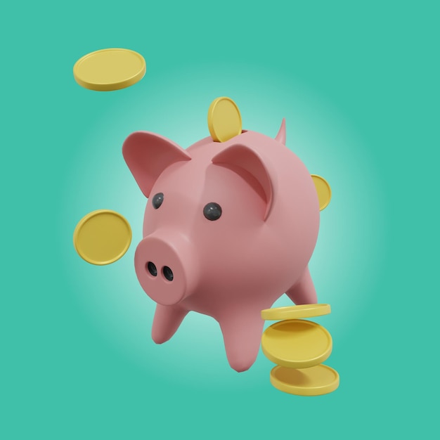 3D render of Piggy bank