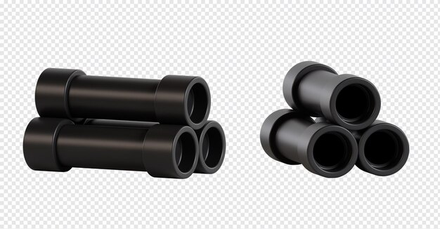 PSD 3d render of a pile of pipes perfect for industrial design construction and infrastructure concepts