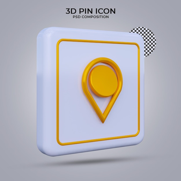 3d render pin icon isolated