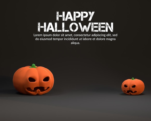 3d render of podium with halloween concept for Product display