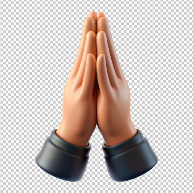 PSD 3d render pray sorry gesture with black hands