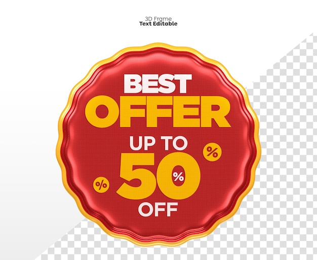 3d render promotion frame up to 50 percent off