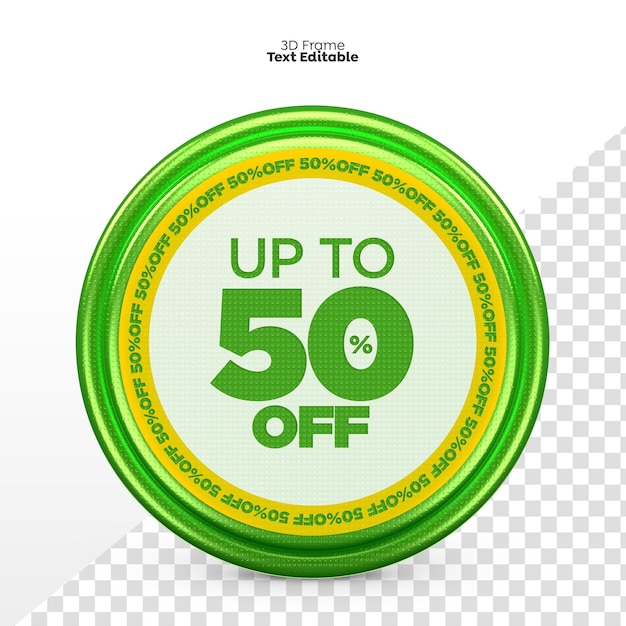 3D Render Promotion Frame up to 50 percent off