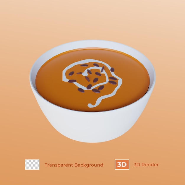 3D Render Pumpkin Soup For Thanksgiving