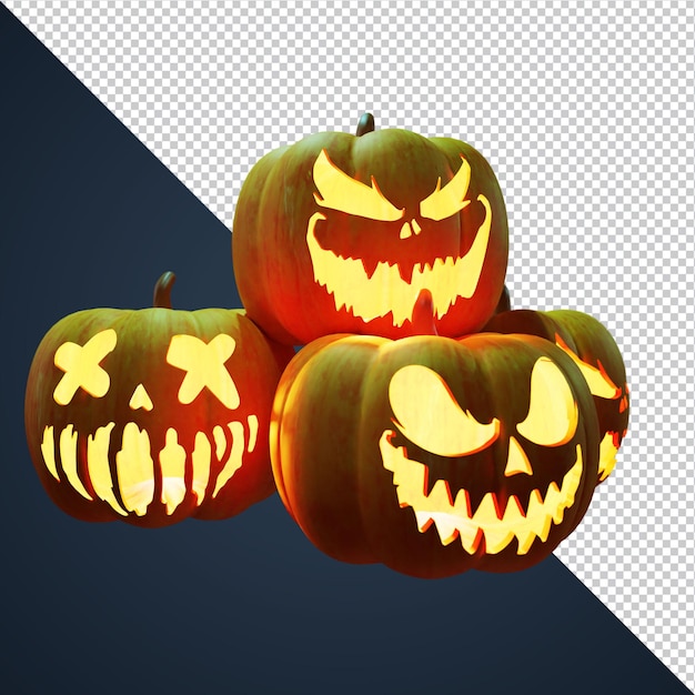 3D Render Pumpkins Halloween Element for Event poster and flye