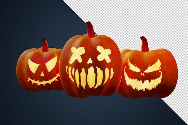 3D Render Pumpkins Halloween Element for Event poster and flye