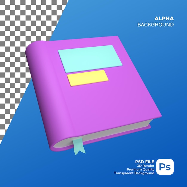 3D Render of Purple Book