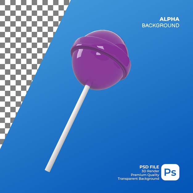 3D Render Purple Candy