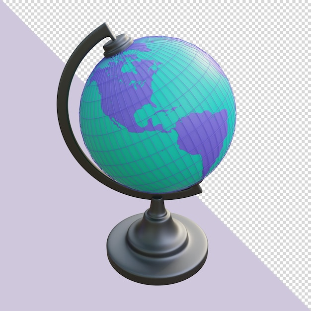 3d render purple globe america