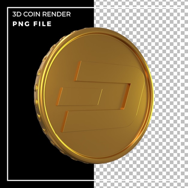 3d render realistic gold dashcoin