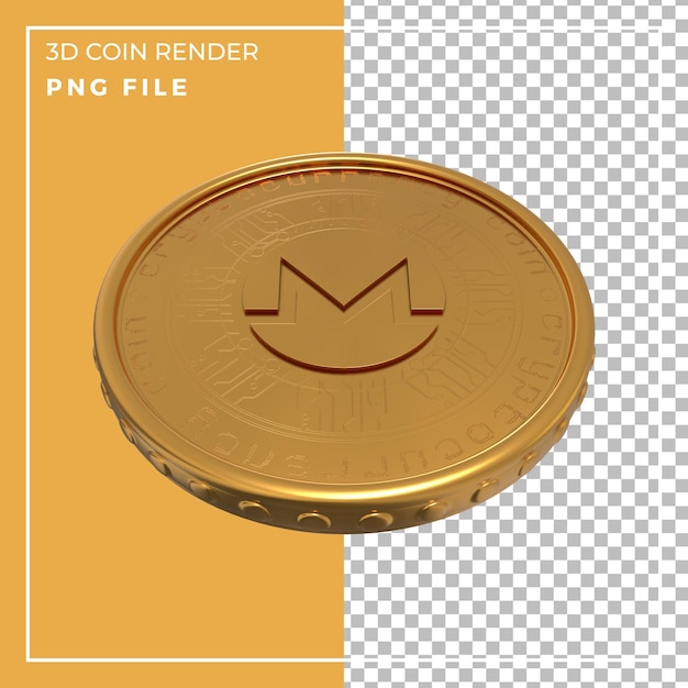 3d render realistic gold mcoin front view