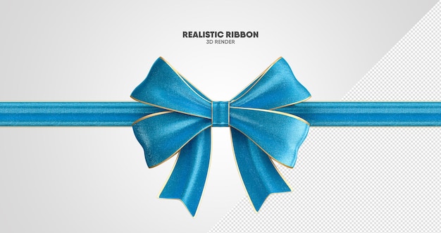 3D Render Realistic Ribbon isolated for composition