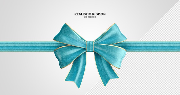 3D Render Realistic Ribbon isolated for composition