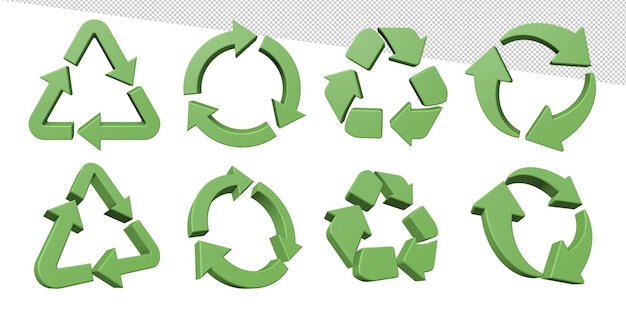 3D Render Recycle Symbols