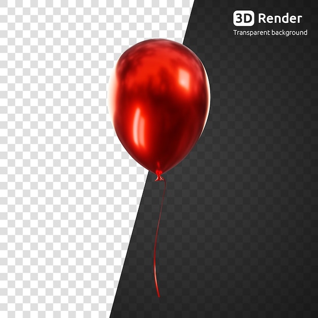 3d render of red balloon