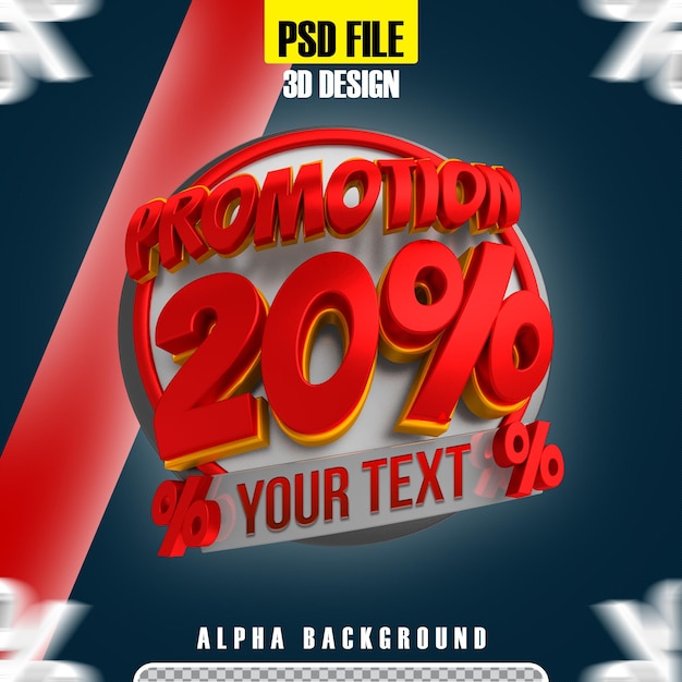 3d render red promotion 20