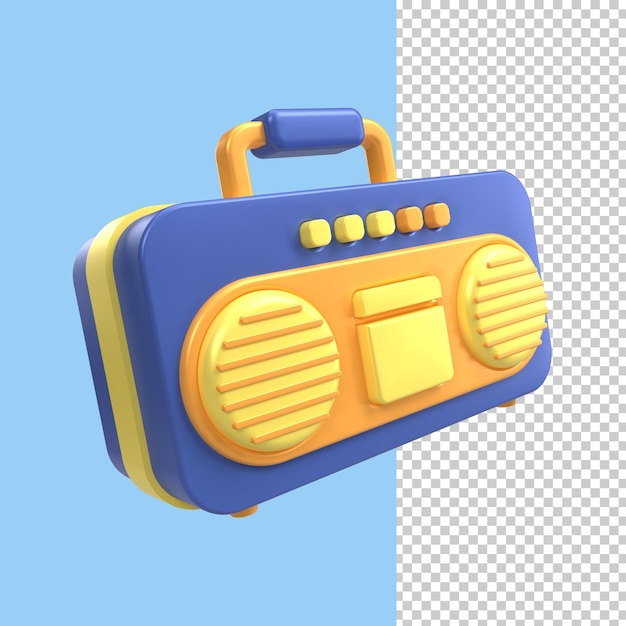 3d render retro radio