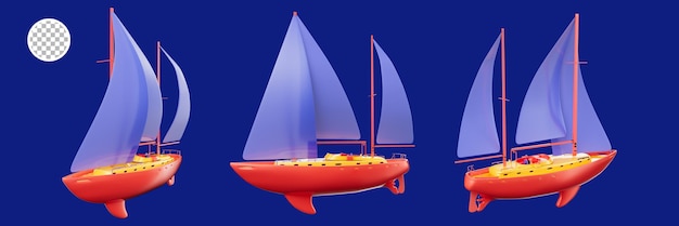 3D render sailing ship