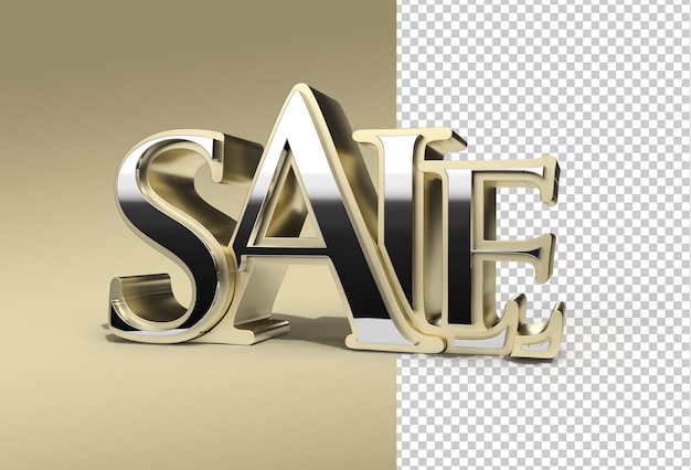 3D Render Sale Text Transparent Psd File.