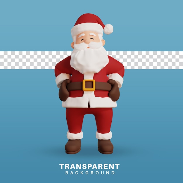 3d render santa character hand on hip