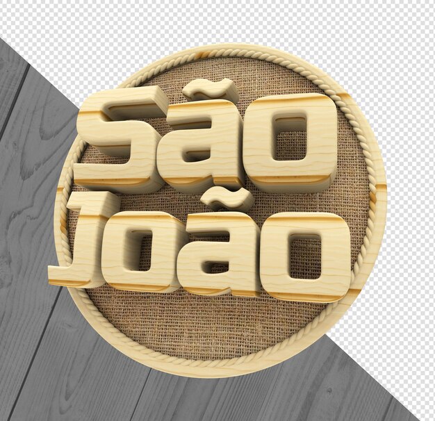 3d render sao joao with wood for party in brazilian festa junina