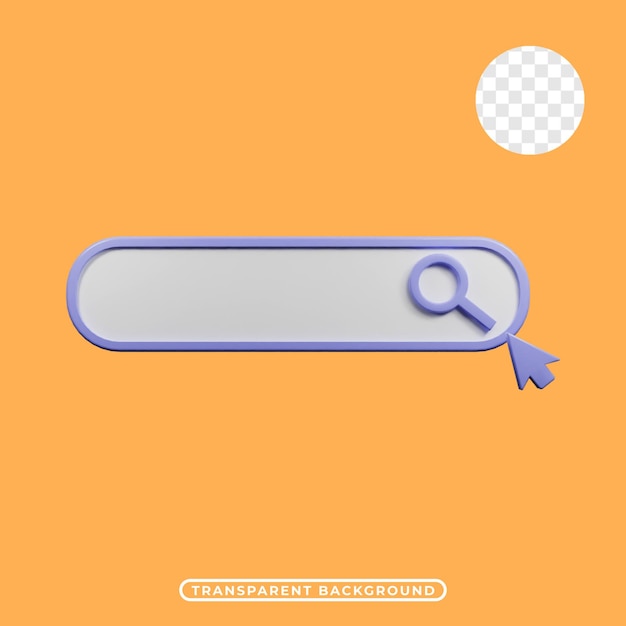 3d render Search bar illustration