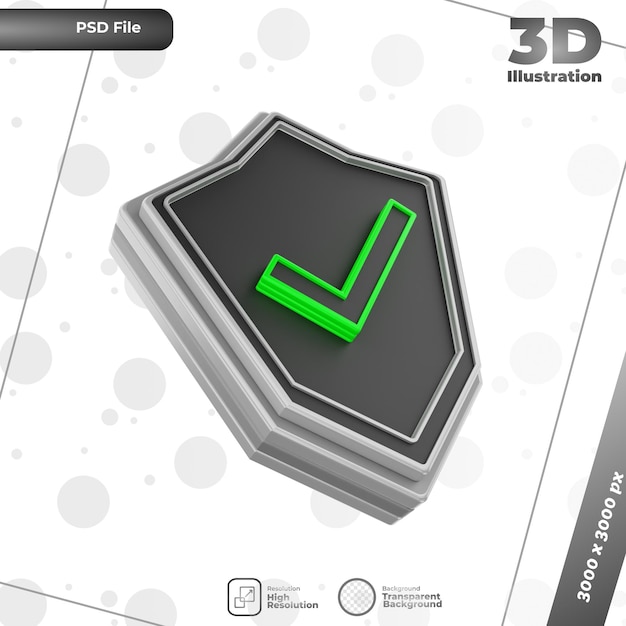 3d render security protectiom illustration