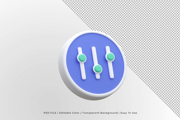 3d render setting icon control volume