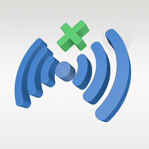 3D Render Signal Battery Wifi Icon Symbol