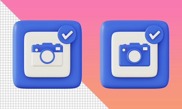 3d render simple blue camera photo icons template for UI UX web mobile apps social media designs