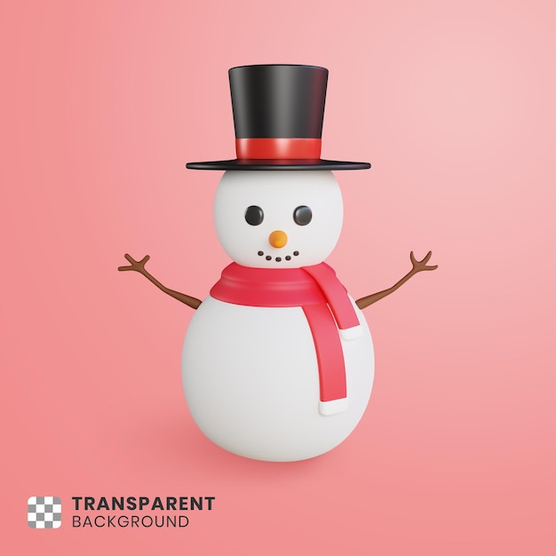 3d render of snowman