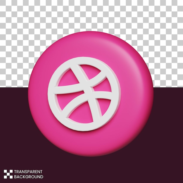 3d render social media dribble icon