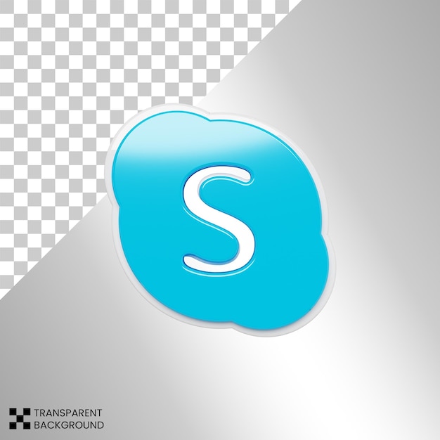 PSD 3d render social media skype icon