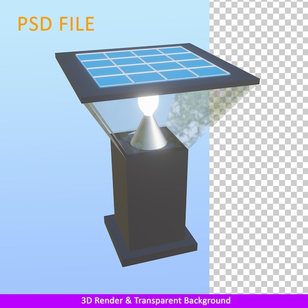 PSD 3d render solar garden light