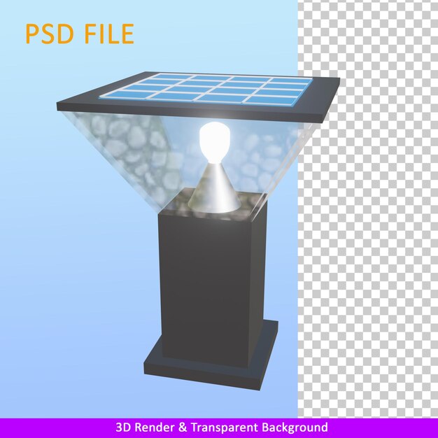 3d render solar garden light