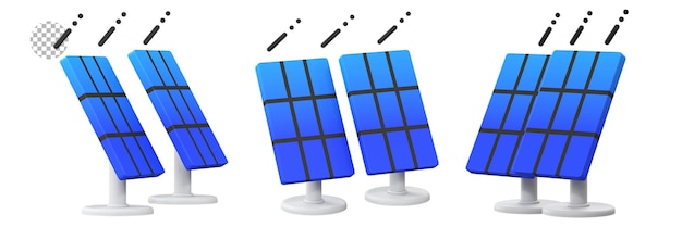 3D render solar panel environment icon