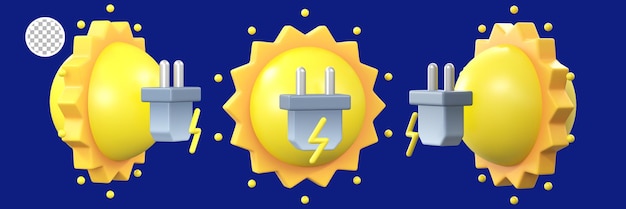 3D render solar power environment icon