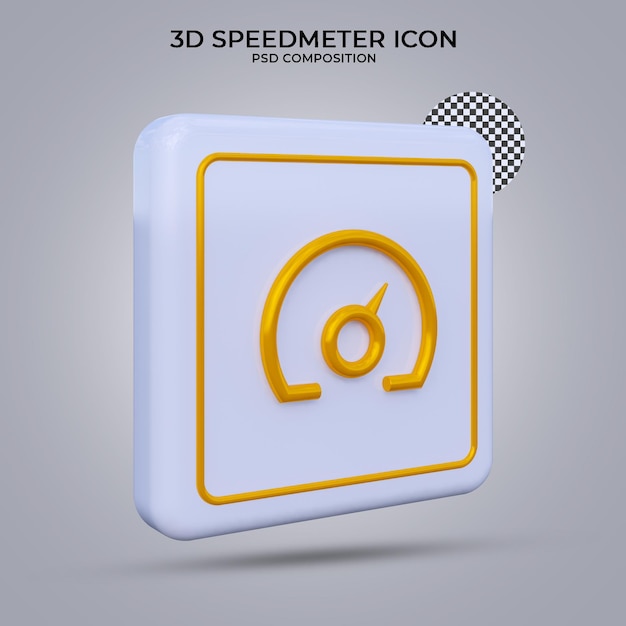 3d render speed meter icon isolated