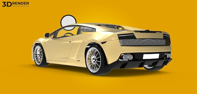 3d render Sport car  transparent background