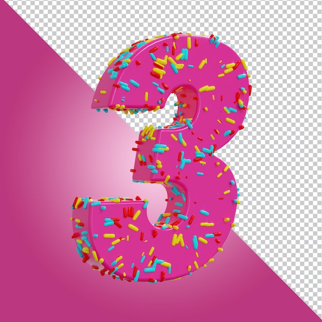 3d render of sprinkles alphabet letter isolated