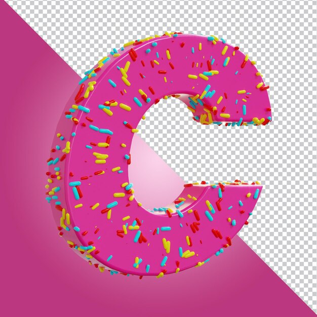 3d render of sprinkles alphabet letter isolated