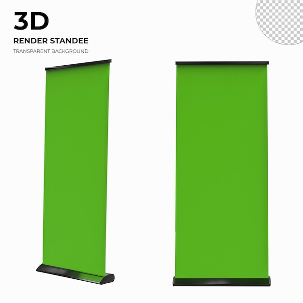 3d render standee on transparent background