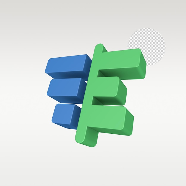 3D Render Trading Icon Symbol