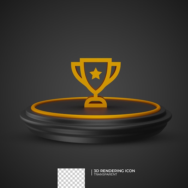 3d render trophy icon design